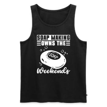 Soap making father soap boiler saying dad - Men's Premium Organic Tank Top - black - Front - Michal (187cm)