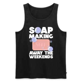 Soap Making Soap Boiler Saying - Men's Premium Organic Tank Top - black - Front - Michal (187cm)