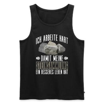 Geologe Steinsammler Steine Geologie Spruch - Männer Premium Bio Tank Top - Schwarz - Vorne - Michal (187cm)