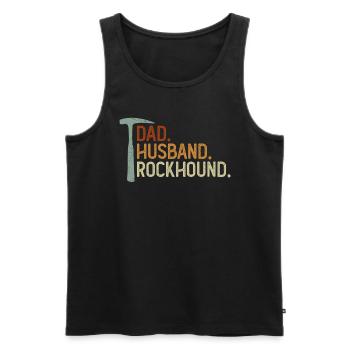 Père. Mari. Rockhound. - Papa Rockhounding - Débardeur bio Premium Homme - noir - Devant - Michal (187cm)