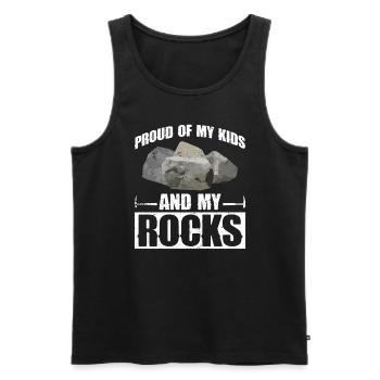 Geologist Dad Stone Collector Stones Geology Father - Men's Premium Organic Tank Top - black - Front - Michal (187cm)