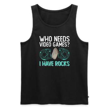 Geologist Children Stone Collector Stones Geology Boy - Men's Premium Organic Tank Top - black - Front - Michal (187cm)