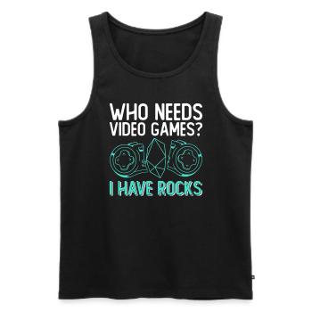 Geologist Children Stone Collector Stones Geology Boy - Men's Premium Organic Tank Top - black - Front - Michal (187cm)