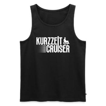 Kurzzeit-Cruiser - Rollstuhlfahrer Rollstuhl - Männer Premium Bio Tank Top - Schwarz - Vorne - AI Model Male 178 light (178cm)