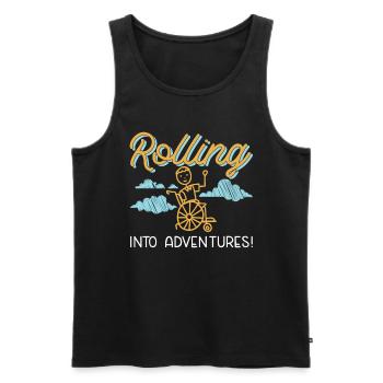 Rollstuhlfahrer Rollstuhl Behinderung Lustig - Männer Premium Bio Tank Top - Schwarz - Vorne - Michal (187cm)