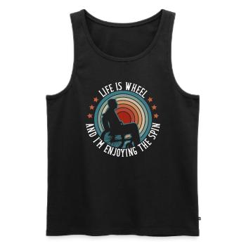 Wheelchair Wheelchair Disability Funny - Men's Premium Organic Tank Top - black - Front - AI Model Male 178 light (178cm)