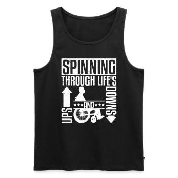 Wheelchair Wheelchair Disability Funny - Men's Premium Organic Tank Top - black - Front - AI Model Male 178 light (178cm)