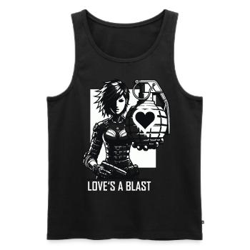 Heart Grenade Cyberlove - Men's Premium Organic Tank Top - black - Front - AI Model Male 178 light (178cm)