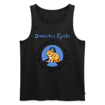 Diabetes Circle - T-shirt pour les diabétiques et les amoureux des chats - Débardeur bio Premium Homme - noir - Devant - Michal (187cm)