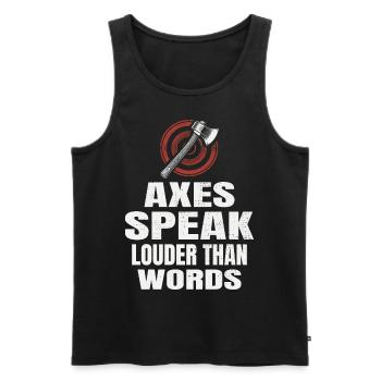 Äxte sagen lauter als Worte Axtwerfen - Männer Premium Bio Tank Top - Schwarz - Vorne - Michal (187cm)