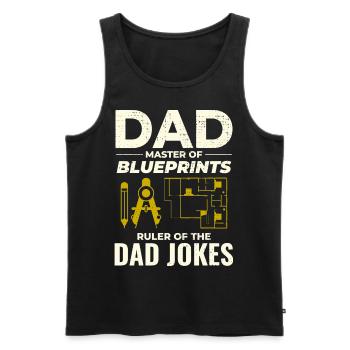 Architect : Master of Blueprints and Dad Jokes 📐 - Men's Premium Organic Tank Top - black - Front - AI Model Male 178 light (178cm)