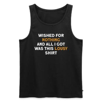 Funny Nothing Gift - Men's Premium Organic Tank Top - black - Front - Michal (187cm)
