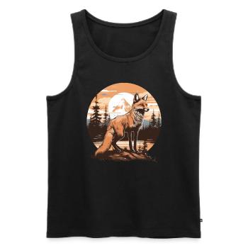 Cadeaux amusants pour les amoureux du renard - Débardeur bio Premium Homme - noir - Devant - AI Model Male 178 light (178cm)