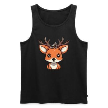 Funny Fox Christmas Gifts - Men's Premium Organic Tank Top - black - Front - AI Model Male 178 light (178cm)