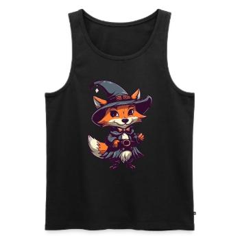 Fox Lover Spooky Fox Halloween Gift - Men's Premium Organic Tank Top - black - Front - Michal (187cm)