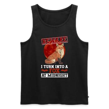 Fox Lover Spooky Fox Halloween Gift - Men's Premium Organic Tank Top - black - Front - Michal (187cm)