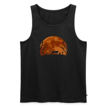 Fox Lover Spooky Fox Halloween Gift - Men's Premium Organic Tank Top - black - Front - Michal (187cm)