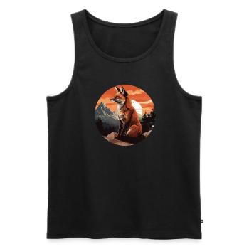 Ästhetische Geschenke für Fuchsliebhaber - Männer Premium Bio Tank Top - Schwarz - Vorne - AI Model Male 178 light (178cm)