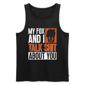 Funny Gifts for Fox Lovers - Men's Premium Organic Tank Top - black - Front - Michal (187cm)