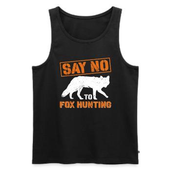 Anti-Fuchs-Jagdzubehör - Männer Premium Bio Tank Top - Schwarz - Vorne - AI Model Male 178 light (178cm)