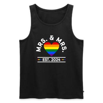 Gay Pride Wedding Lesbian 2024 Gay Marriage - Men's Premium Organic Tank Top - black - Front - Michal (187cm)