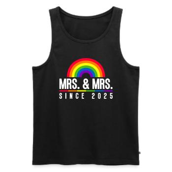 Gay Pride Hochzeit Lesbisch 2025 Homo-Ehe - Männer Premium Bio Tank Top - Schwarz - Vorne - AI Model Male 178 light (178cm)