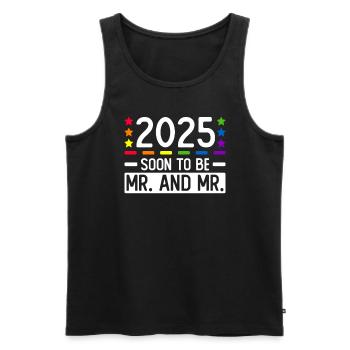 Mariage Gay Pride 2025 Mariage gay - Débardeur bio Premium Homme - noir - Devant - AI Model Male 178 light (178cm)