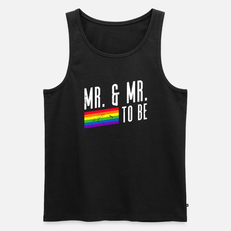 Gay Pride Hochzeit Homo-Ehe - Männer Premium Bio Tank Top - Schwarz