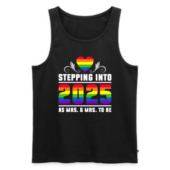 Gay Pride Lesbische Hochzeit 2025 Homo-Ehe - Männer Premium Bio Tank Top - Schwarz - Vorne - AI Model Male 178 light (178cm)