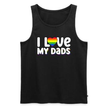 Gay Papa Allié Papa Fête des Pères - Débardeur bio Premium Homme - noir - Devant - Michal (187cm)