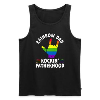 Gay Papa Allié Papa Fête des Pères - Débardeur bio Premium Homme - noir - Devant - Michal (187cm)