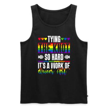 Mariage Gay Pride Mariage Gay - Débardeur bio Premium Homme - noir - Devant - AI Model Male 178 light (178cm)