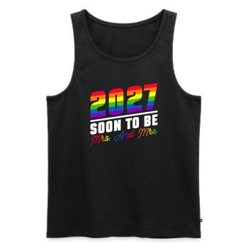 Gay Pride Mariage Lesbienne 2027 Mariage Gay - Débardeur bio Premium Homme - noir - Devant - Michal (187cm)