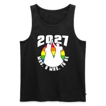 Gay Pride 2027 Wedding Gay Marriage - Men's Premium Organic Tank Top - black - Front - Michal (187cm)
