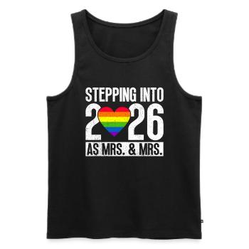 Gay Pride 2026 Mariage Mariage gay - Débardeur bio Premium Homme - noir - Devant - AI Model Male 178 light (178cm)