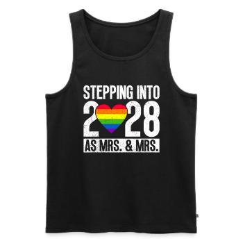 Gay Pride 2028 Mariage Mariage gay - Débardeur bio Premium Homme - noir - Devant - Michal (187cm)