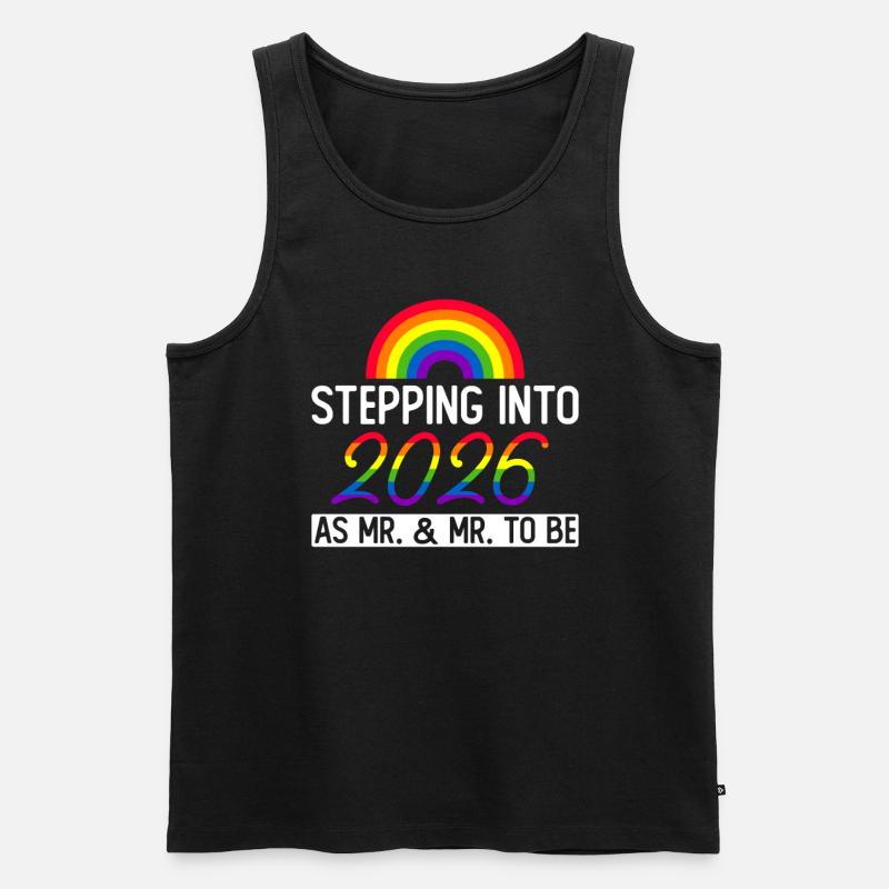 Gay Pride 2026 Hochzeit Homo-Ehe - Männer Premium Bio Tank Top - Schwarz