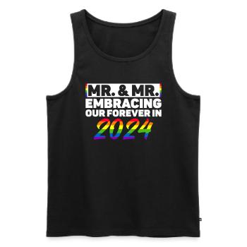 Mr. & Mr. 2024 Gay Pride Hochzeit Homo-Ehe - Männer Premium Bio Tank Top - Schwarz - Vorne - Michal (187cm)