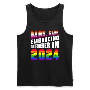 Mrs. & Mrs. 2024 Gay Pride Wedding Gay Marriage - Men's Premium Organic Tank Top - black - Front - Michal (187cm)