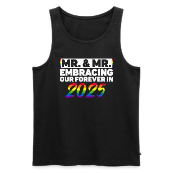 Mr. & Mr. 2025 Gay Pride Hochzeit Homo-Ehe - Männer Premium Bio Tank Top - Schwarz - Vorne - AI Model Male 178 light (178cm)