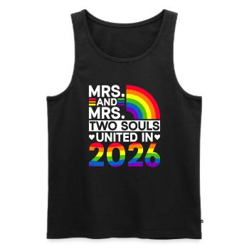 Mme et Mme 2026 Gay Pride Mariage Mariage gay - Débardeur bio Premium Homme - noir - Devant - Michal (187cm)
