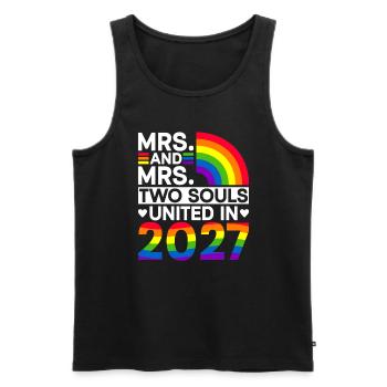Femme et Mme 2027 Gay Pride Mariage Gay Mariage - Débardeur bio Premium Homme - noir - Devant - Michal (187cm)