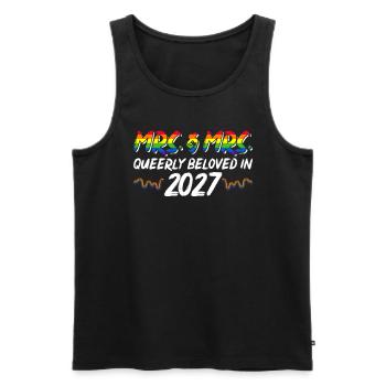 Femme & Femme 2027 Mariage Mariage Gay - Débardeur bio Premium Homme - noir - Devant - Michal (187cm)