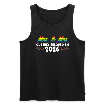 Mme et Mme 2026 Mariage de la Gay Pride Mariage gay - Débardeur bio Premium Homme - noir - Devant - Michal (187cm)