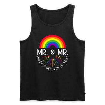 Mr. & Mr. 2026 Gay Pride Hochzeit Homo-Ehe - Männer Premium Bio Tank Top - Schwarz - Vorne - Michal (187cm)