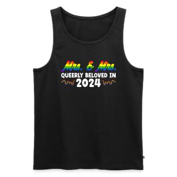Mme et Mme 2024 Mariage de la Gay Pride Mariage gay - Débardeur bio Premium Homme - noir - Devant - Michal (187cm)