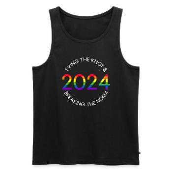 Mr. & Mr. 2024 Gay Pride Wedding Gay Marriage - Men's Premium Organic Tank Top - black - Front - Michal (187cm)