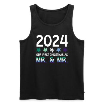 2024 Our first Christmas as Mr. & Mr. Homo-E - Men's Premium Organic Tank Top - black - Front - Michal (187cm)