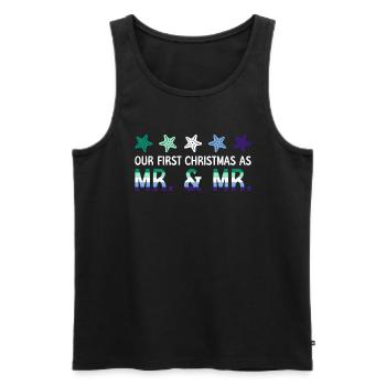 Our First Christmas as Mr. & Mr. Gay Marriage - Men's Premium Organic Tank Top - black - Front - Michal (187cm)
