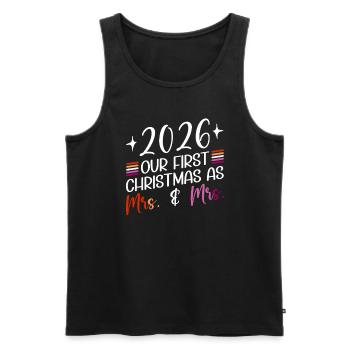 2026 Our first Christmas as Mrs. & Mrs. Homo - Men's Premium Organic Tank Top - black - Front - Michal (187cm)